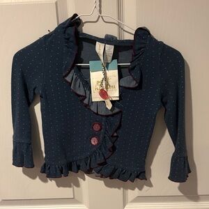 Matilda Jane Navy Polka Dot Ruffle Sweater